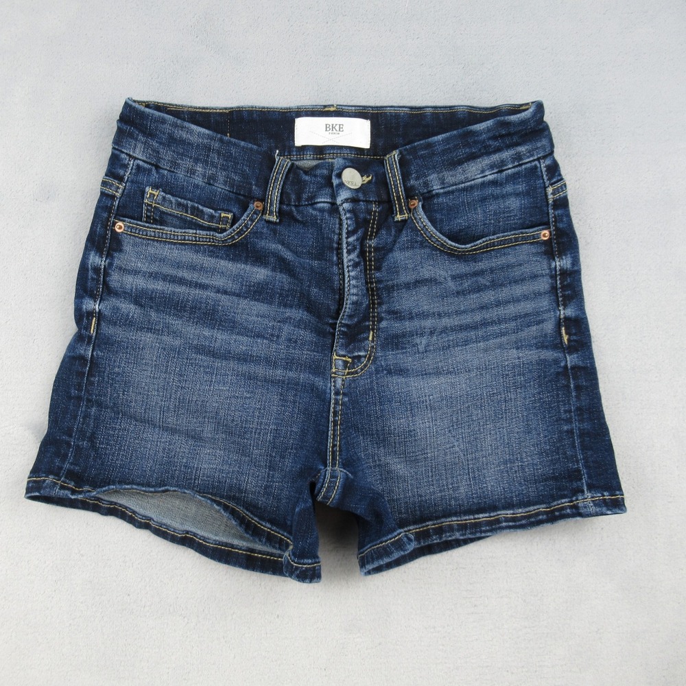 BKE Denim Womens Size 26 Dark Wash High Rise Jean Shorts ABK1996 Stretch